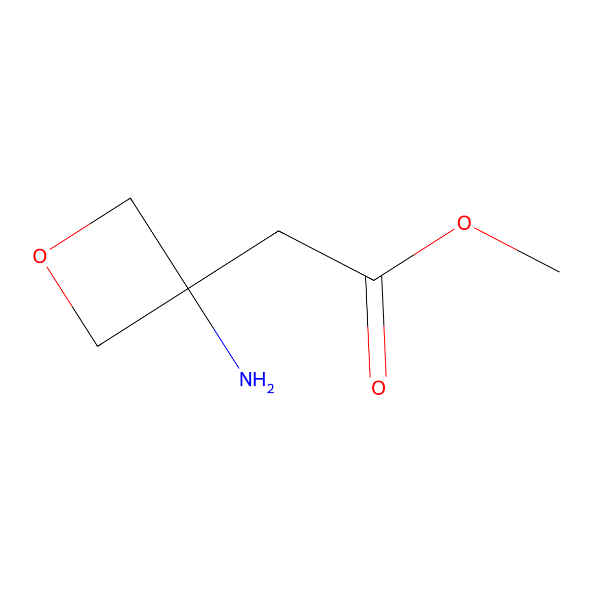 Methyl 3-amino-3-oxetaneacetate molecular structure, CAS 1105662-99-4