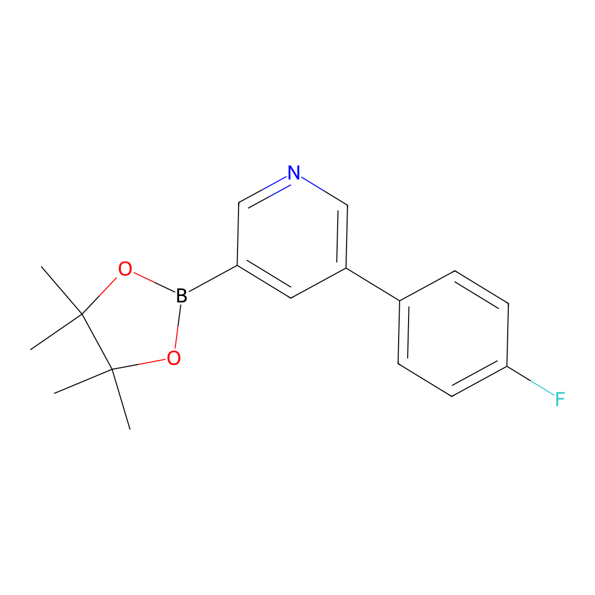 3-(4-Fluorophenyl)-5-(4,4,5,5-tetramethyl-1,3,2-dioxaborolan-2-yl)pyridine molecular structure, CAS 1105663-88-4