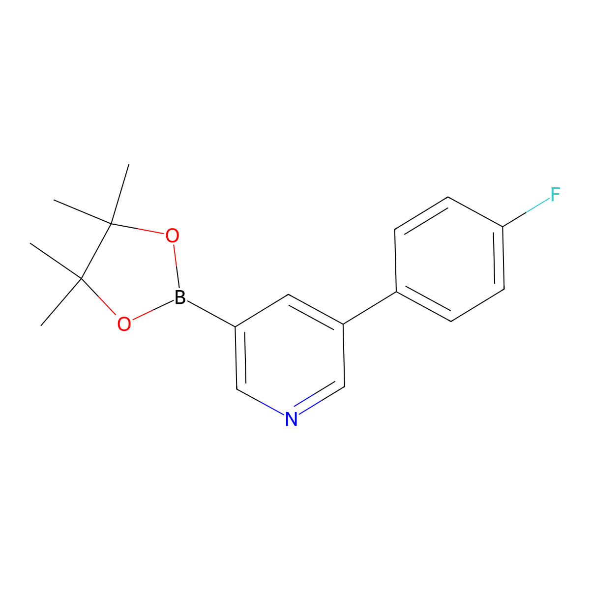 3-(4-Fluorophenyl)-5-(4,4,5,5-tetramethyl-1,3,2-dioxaborolan-2-yl)pyridine molecular structure, CAS 1105663-88-4
