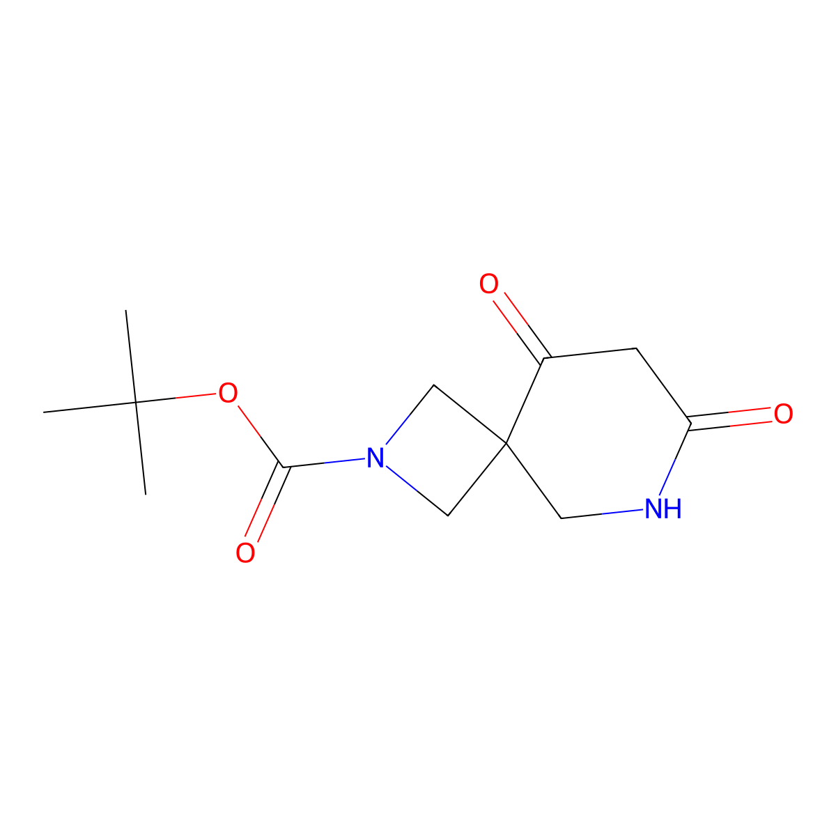 Tert-butyl 7,9-dioxo-2,6-diazaspiro[3.5]nonane-2-carboxylate molecular structure, CAS 1105664-04-7