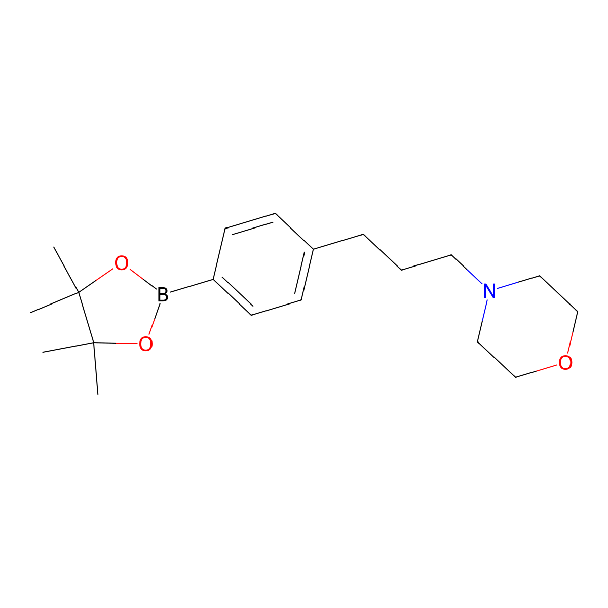 4-[3-[4-(4,4,5,5-Tetramethyl-1,3,2-dioxaborolan-2-yl)phenyl]propyl]morpholine molecular structure, CAS 1105664-48-9