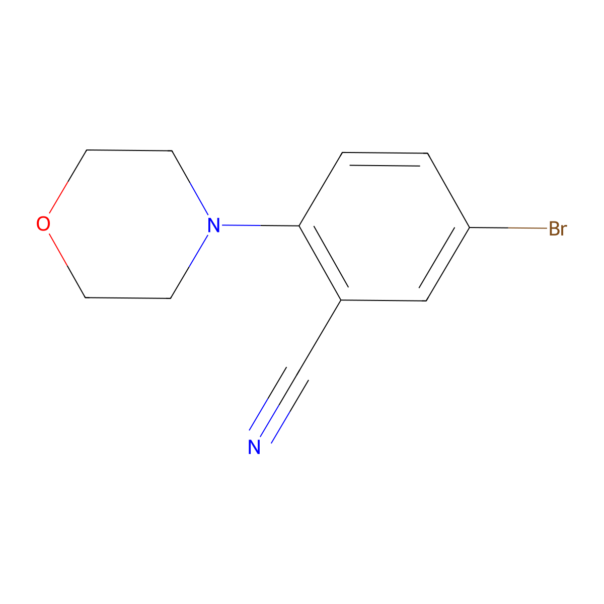 5-Bromo-2-(morpholino)benzonitrile molecular structure, CAS 1105665-08-4