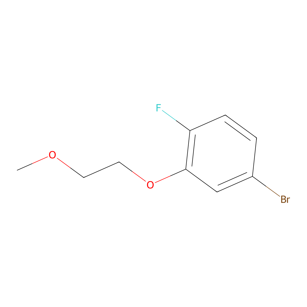 4-Bromo-1-fluoro-2-(2-methoxyethoxy)-benzene molecular structure, CAS 1105665-14-2