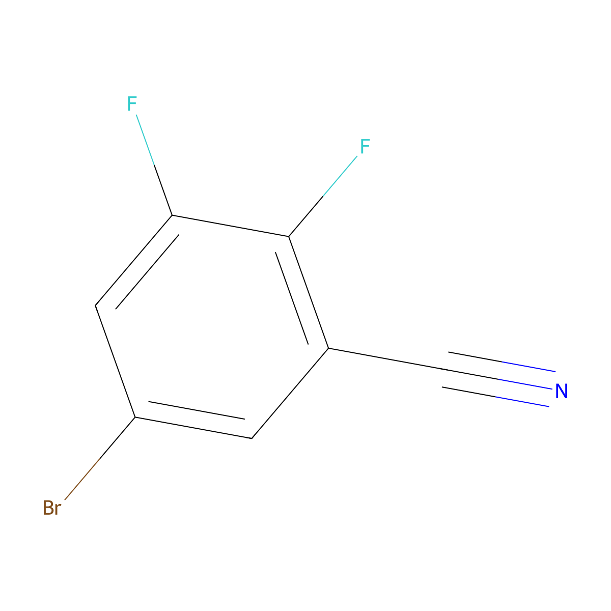 5-Bromo-2,3-difluorobenzonitrile molecular structure, CAS 1105665-42-6