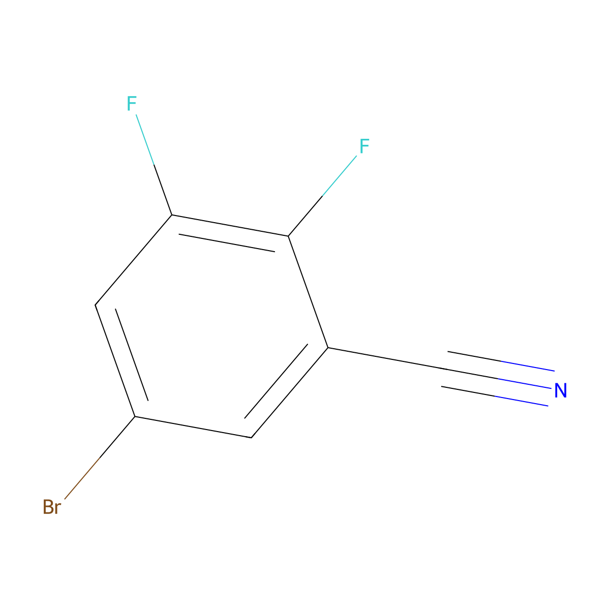 5-Bromo-2,3-difluorobenzonitrile molecular structure, CAS 1105665-42-6