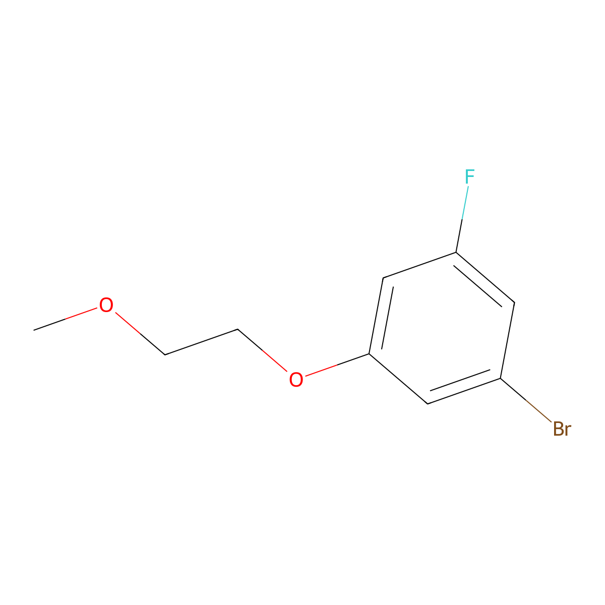 1-Bromo-3-fluoro-5-(2-methoxyethoxy)benzene molecular structure, CAS 1105665-57-3