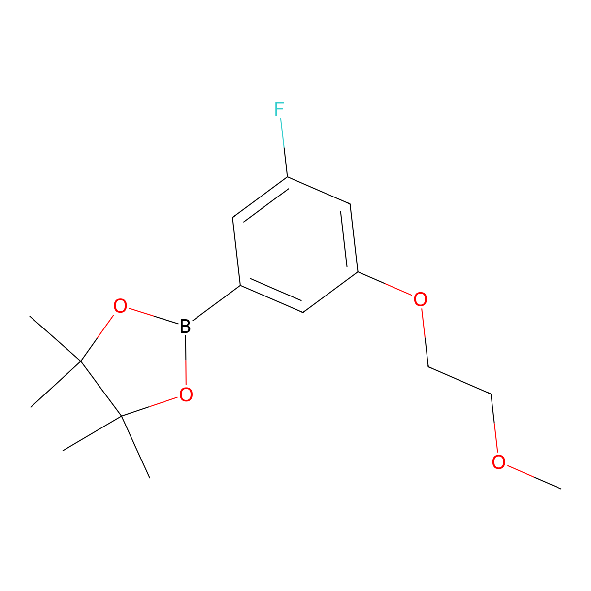 2-[3-Fluoro-5-(2-methoxyethoxy)phenyl]-4,4,5,5-tetramethyl-1,3,2-dioxaborolane molecular structure, CAS 1105665-58-4