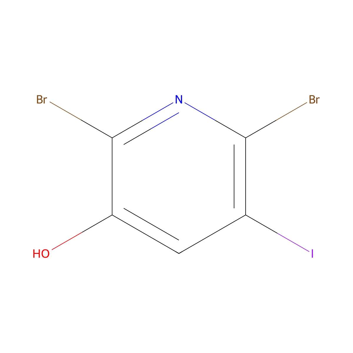 2,6-Dibromo-5-iodopyridin-3-ol molecular structure, CAS 1105675-63-5