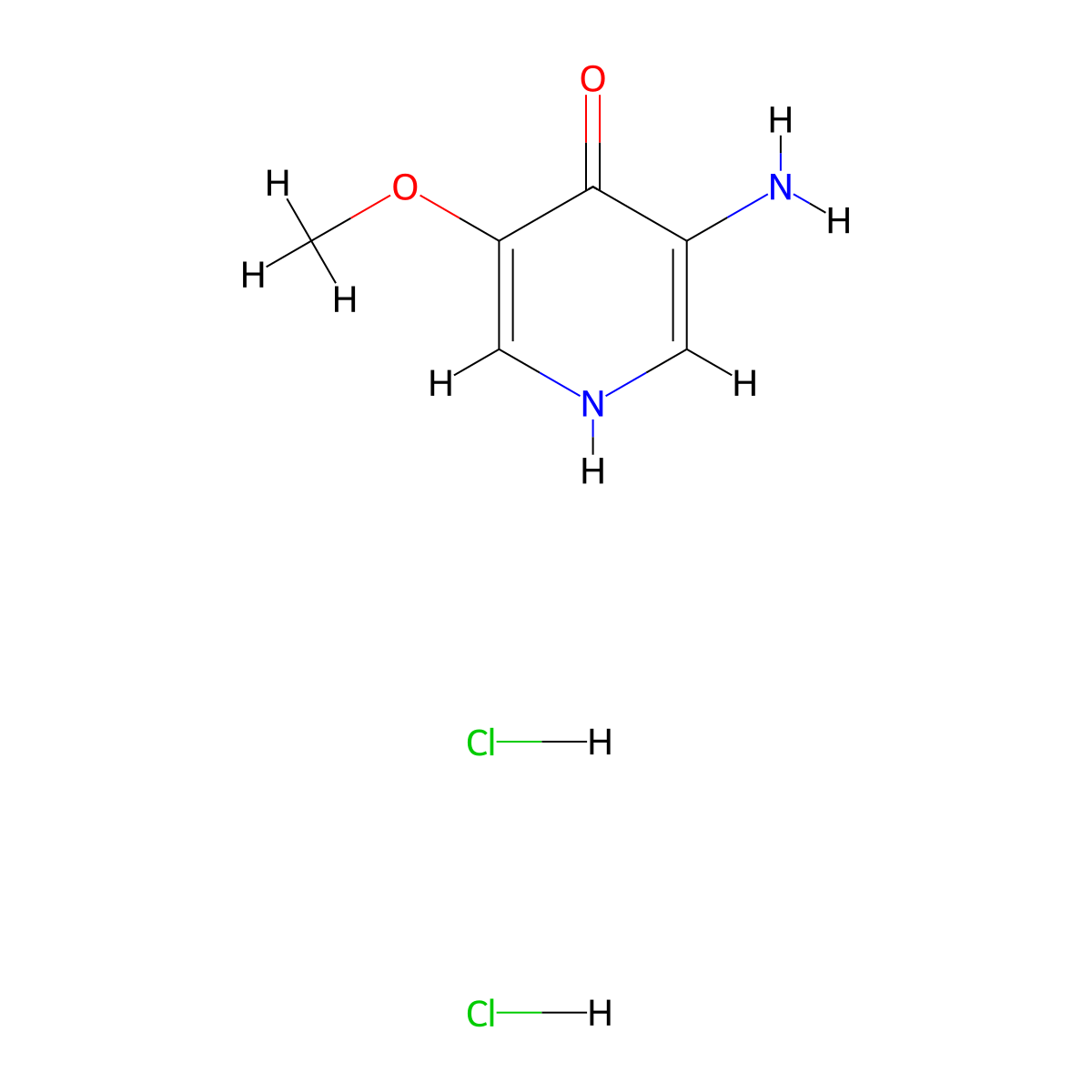 3-Amino-5-methoxypyridin-4-ol dihydrochloride molecular structure, CAS 1105675-64-6