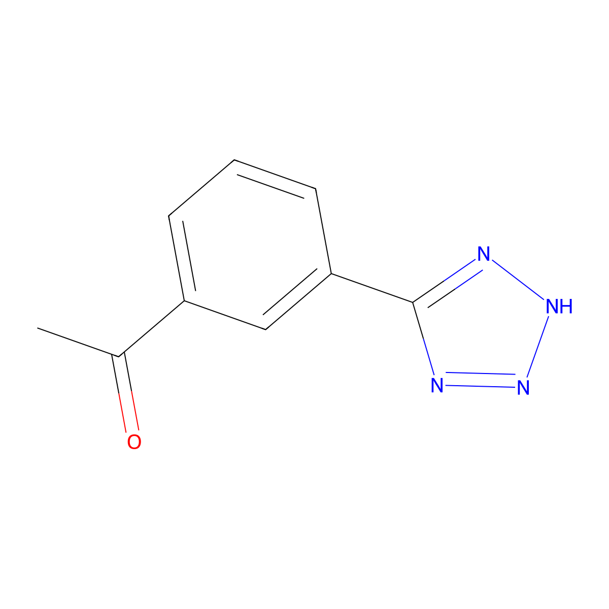 1-[3-(1H-1,2,3,4-tetrazol-5-yl)phenyl]ethan-1-one molecular structure, CAS 1105679-23-9