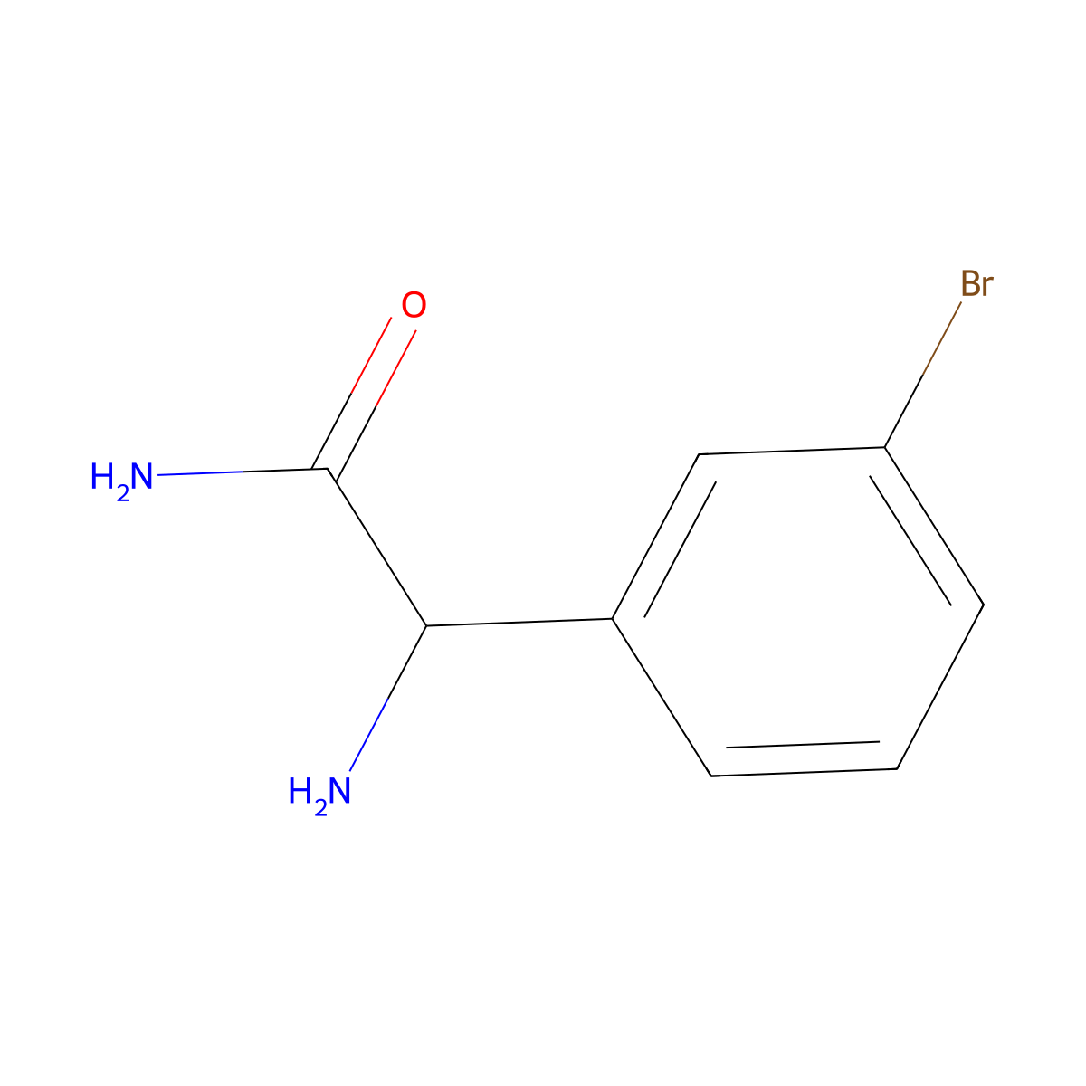 2-Amino-2-(3-bromophenyl)acetamide molecular structure, CAS 1105679-26-2