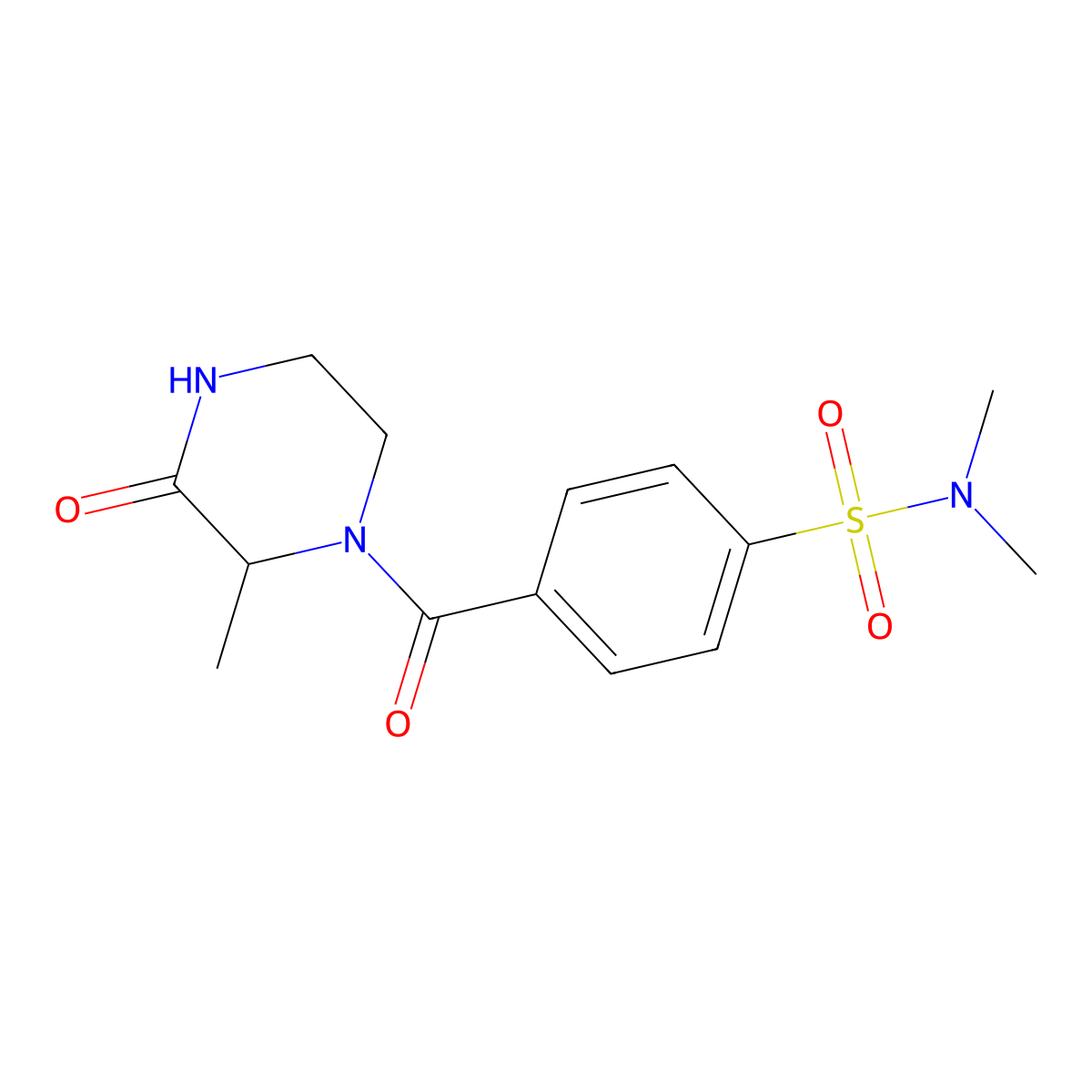 N,N-dimethyl-4-(2-methyl-3-oxopiperazine-1-carbonyl)benzenesulfonamide molecular structure, CAS 1105682-49-2