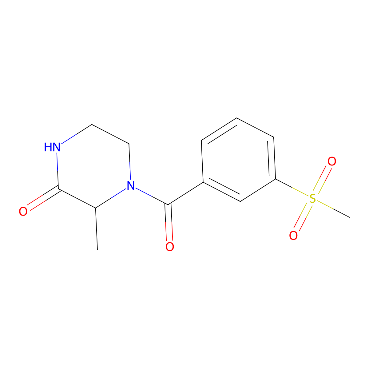 3-Methyl-4-(3-(methylsulfonyl)benzoyl)piperazin-2-one molecular structure, CAS 1105682-66-3