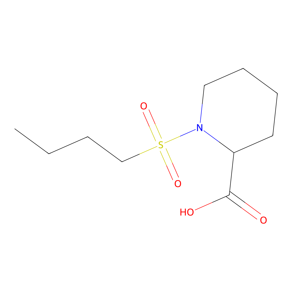 1-(Butylsulfonyl)piperidine-2-carboxylic acid molecular structure, CAS 1105682-81-2