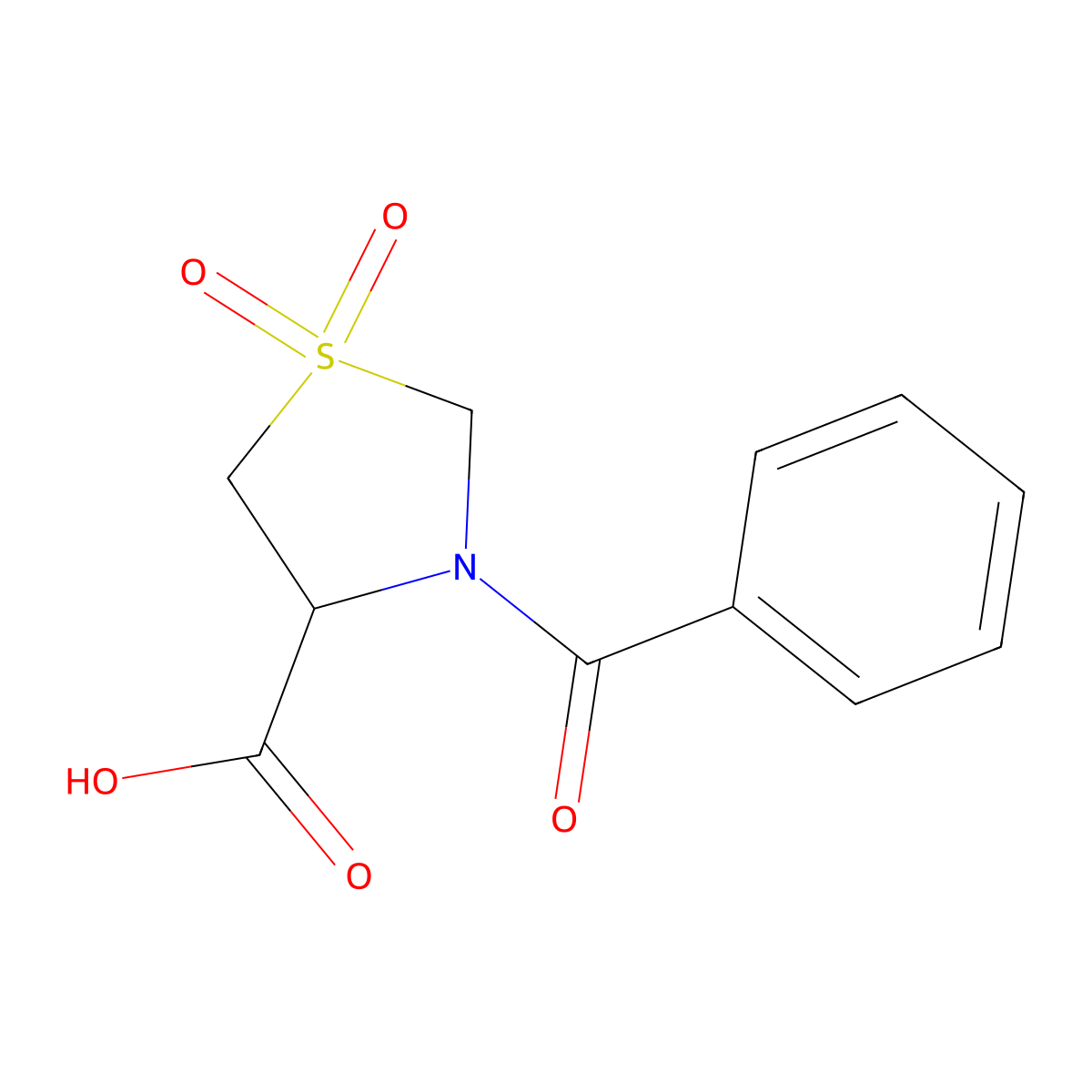 3-Benzoyl-1,3-thiazolidine-4-carboxylic acid 1,1-dioxide molecular structure, CAS 1105682-82-3
