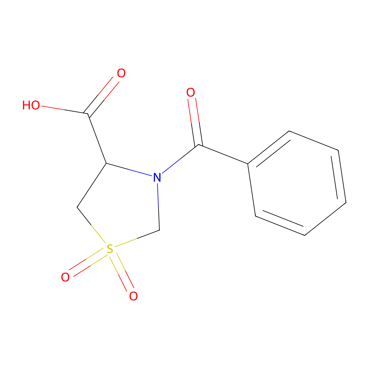 3-Benzoyl-1,3-thiazolidine-4-carboxylic acid 1,1-dioxide molecular structure, CAS 1105682-82-3
