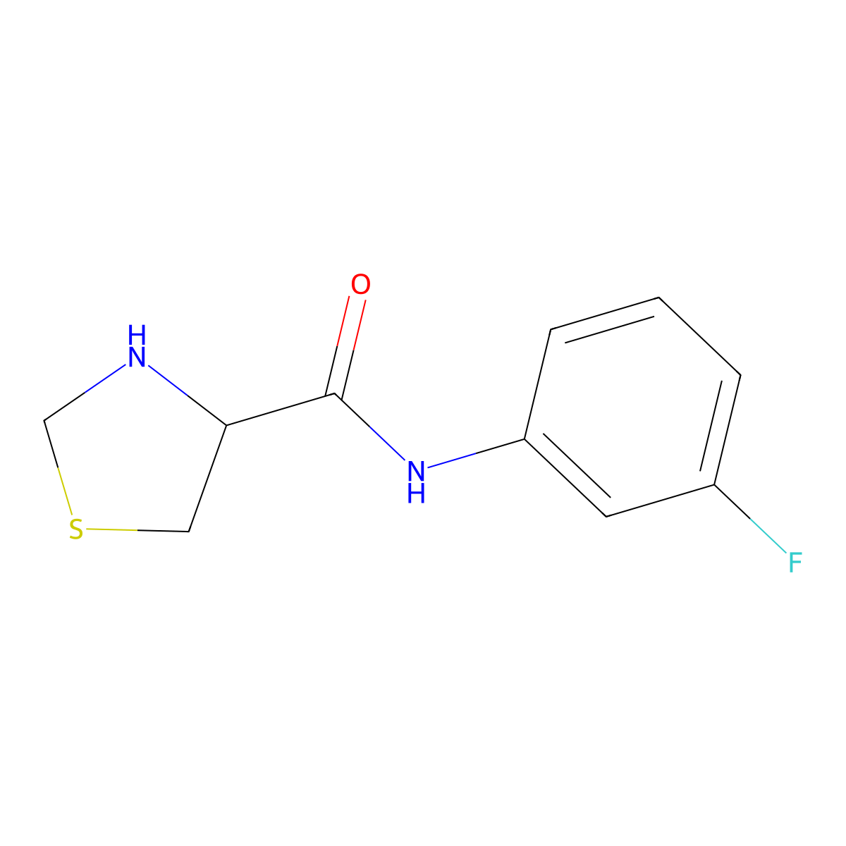 N-(3-fluorophenyl)-1,3-thiazolidine-4-carboxamide molecular structure, CAS 1105686-29-0