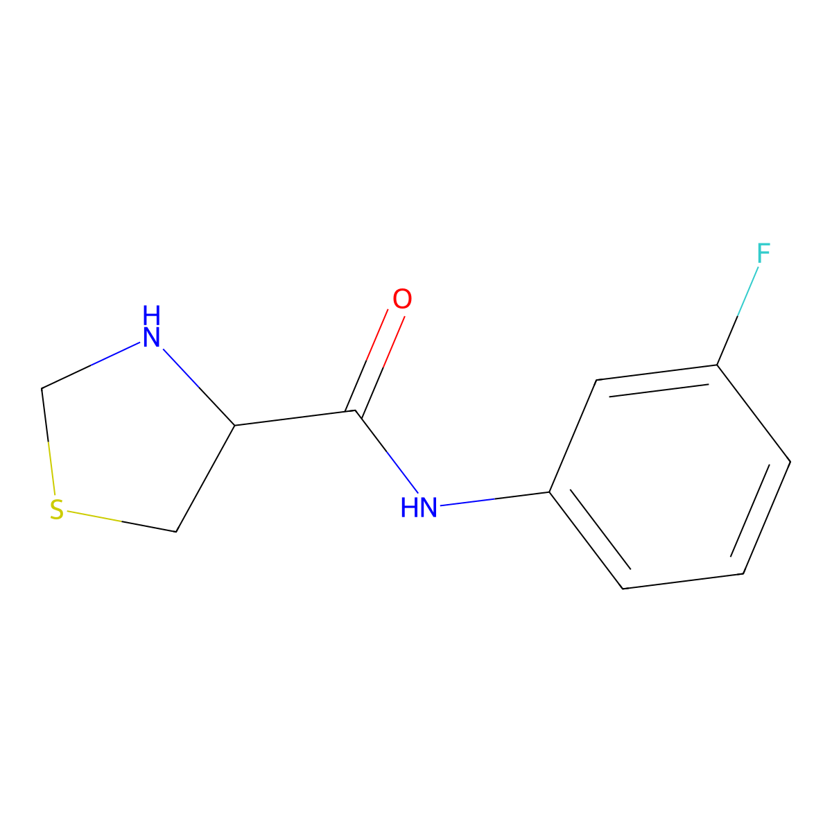 N-(3-fluorophenyl)-1,3-thiazolidine-4-carboxamide molecular structure, CAS 1105686-29-0