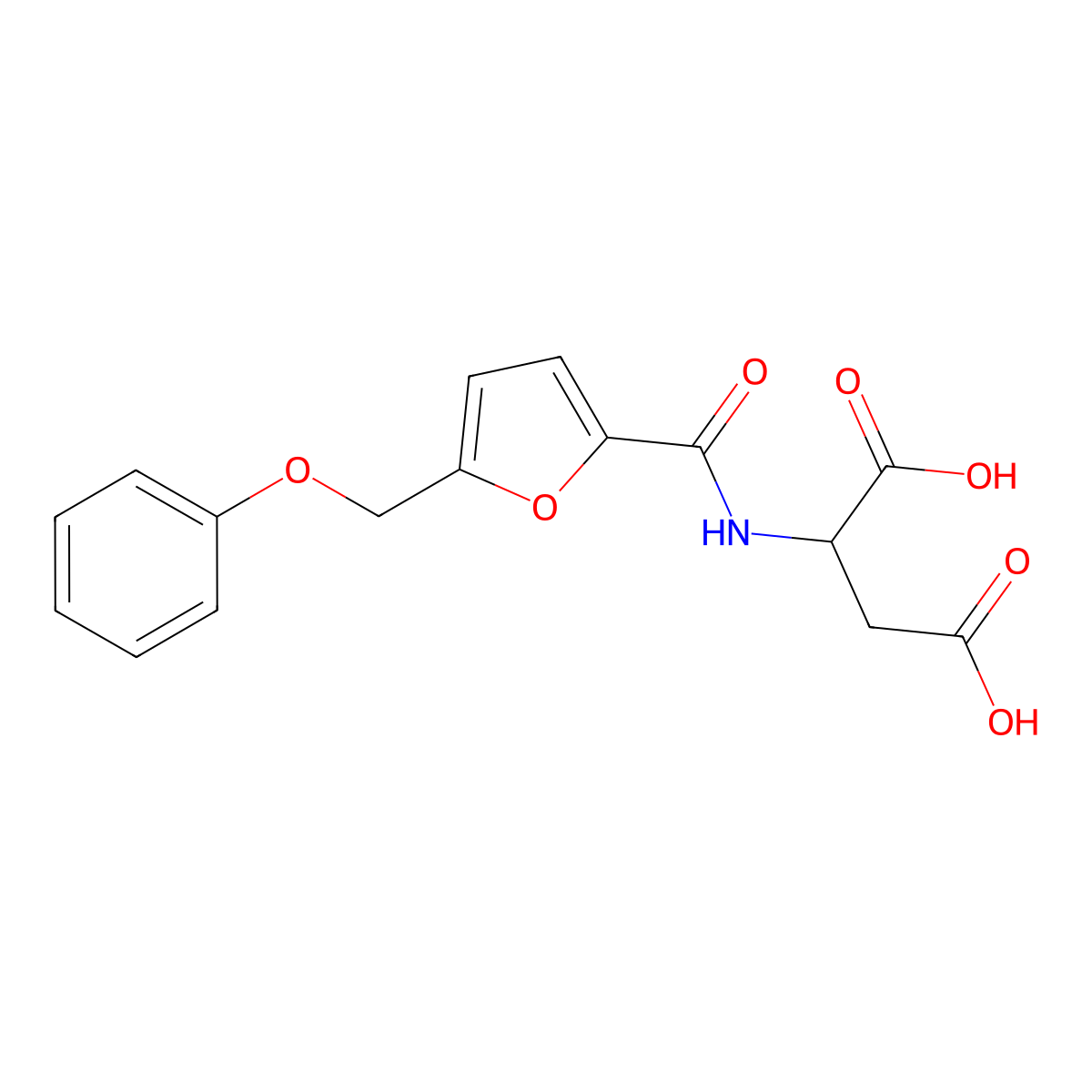 2-{[5-(Phenoxymethyl)furan-2-yl]formamido}butanedioic acid molecular structure, CAS 1105689-50-6