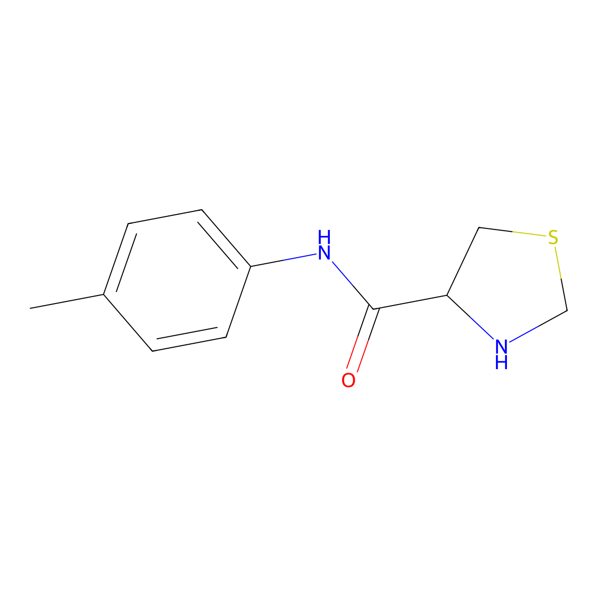 N-(4-methylphenyl)-1,3-thiazolidine-4-carboxamide molecular structure, CAS 1105692-74-7