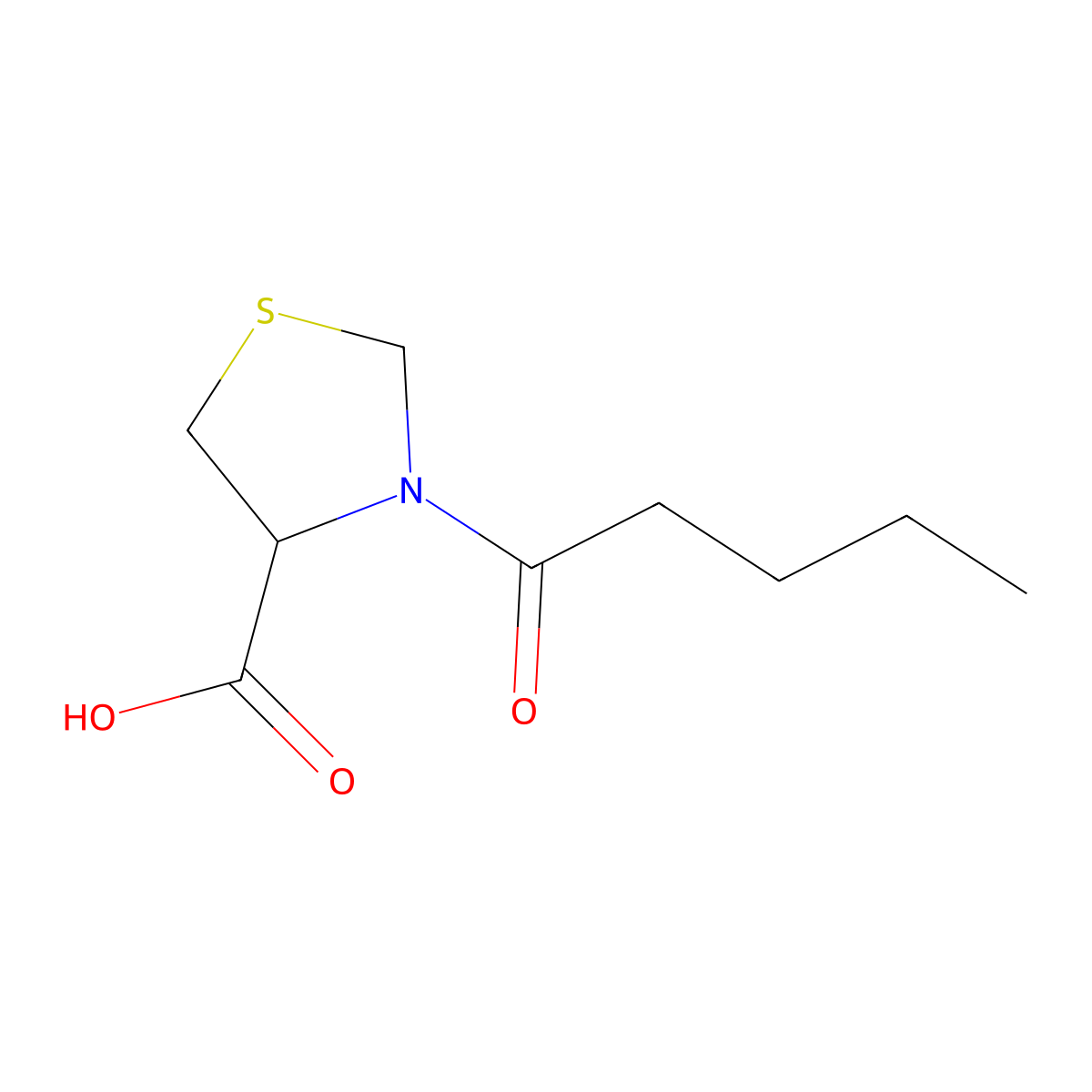 3-Pentanoyl-1,3-thiazolidine-4-carboxylic acid molecular structure, CAS 1105692-89-4