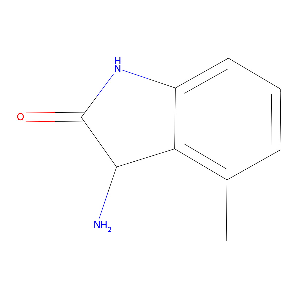 3-Amino-4-methyl-1,3-dihydro-2H-indol-2-one molecular structure, CAS 1105693-06-8