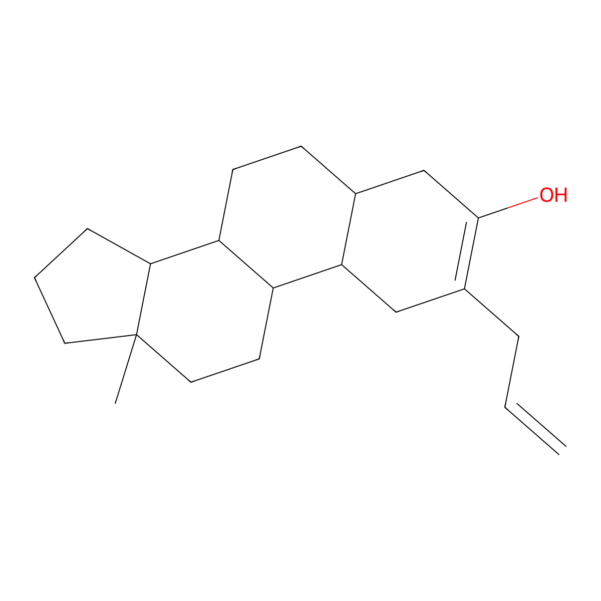 (8R,9R,10S,13S,14S)-2-Allyl-13-methyl-4,5,6,7,8,9,10,11,12,13,14,15,16,17-tetradecahydro-1H-cyclopenta[a]phenanthren-3-ol molecular structure, CAS 1105693-07-9