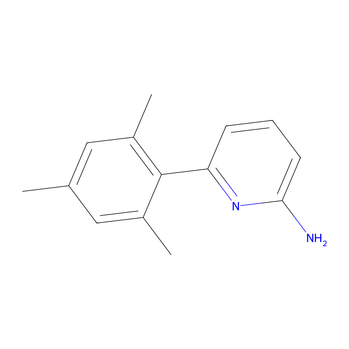 6-(2,4,6-Trimethylphenyl)-2-pyridinamine molecular structure, CAS 1105699-49-7
