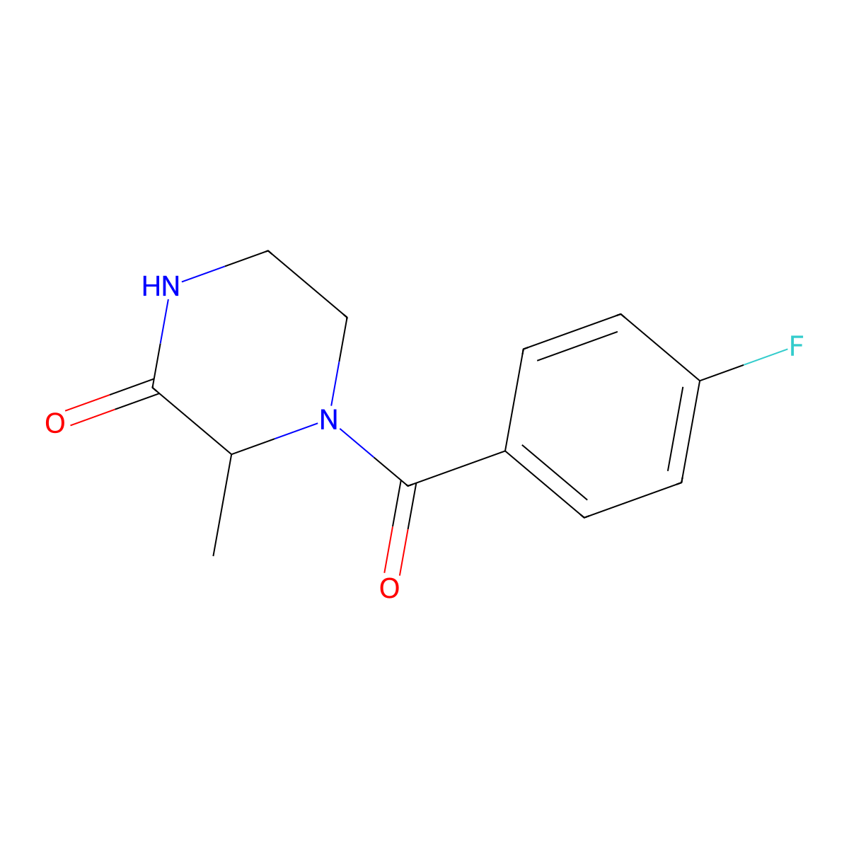 4-(4-Fluorobenzoyl)-3-methylpiperazin-2-one molecular structure, CAS 1105699-61-3