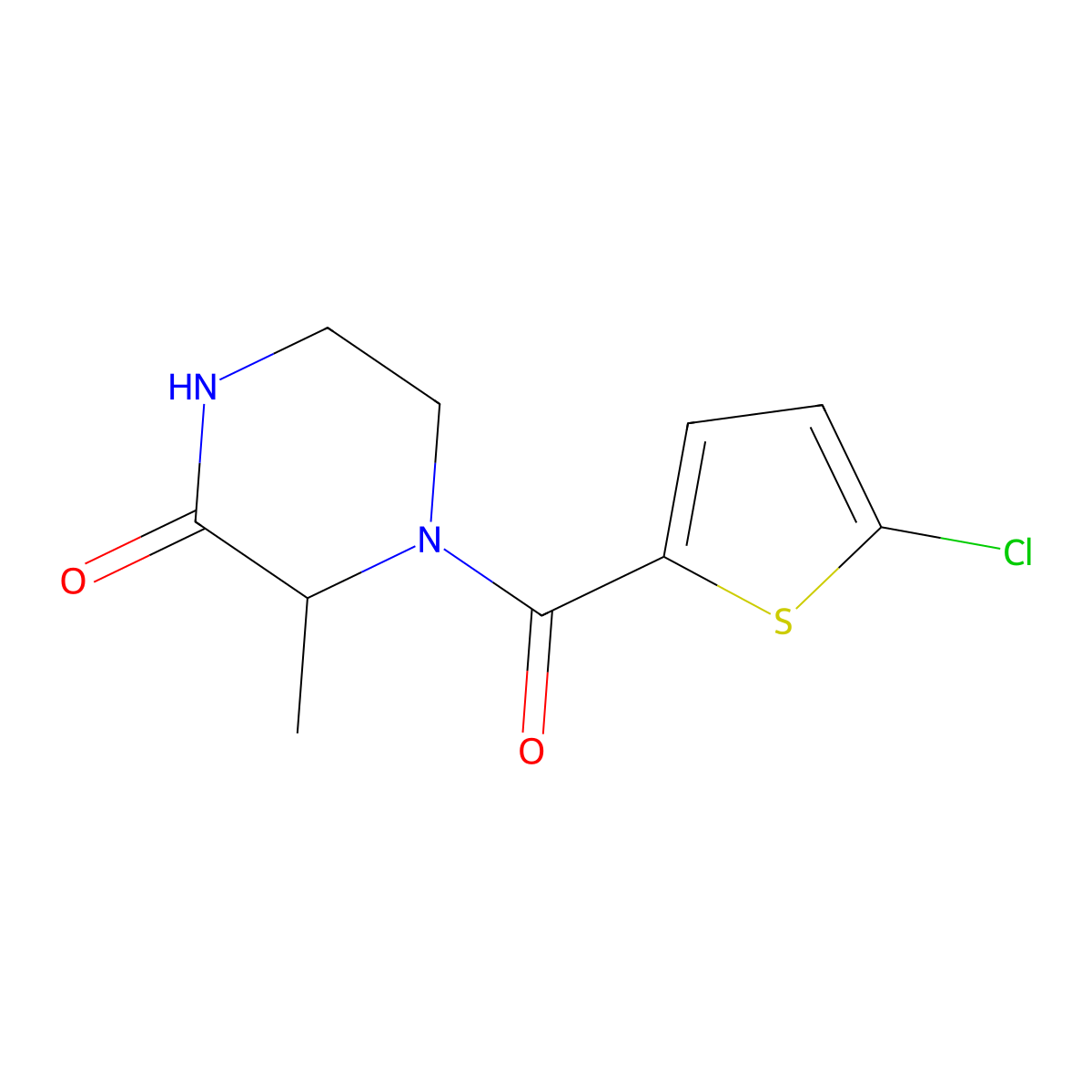 4-(5-Chlorothiophene-2-carbonyl)-3-methylpiperazin-2-one molecular structure, CAS 1105699-70-4