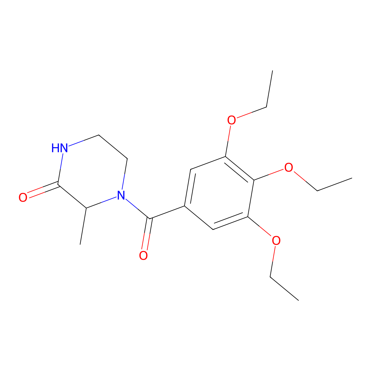 3-Methyl-4-(3,4,5-triethoxybenzoyl)piperazin-2-one molecular structure, CAS 1105699-72-6