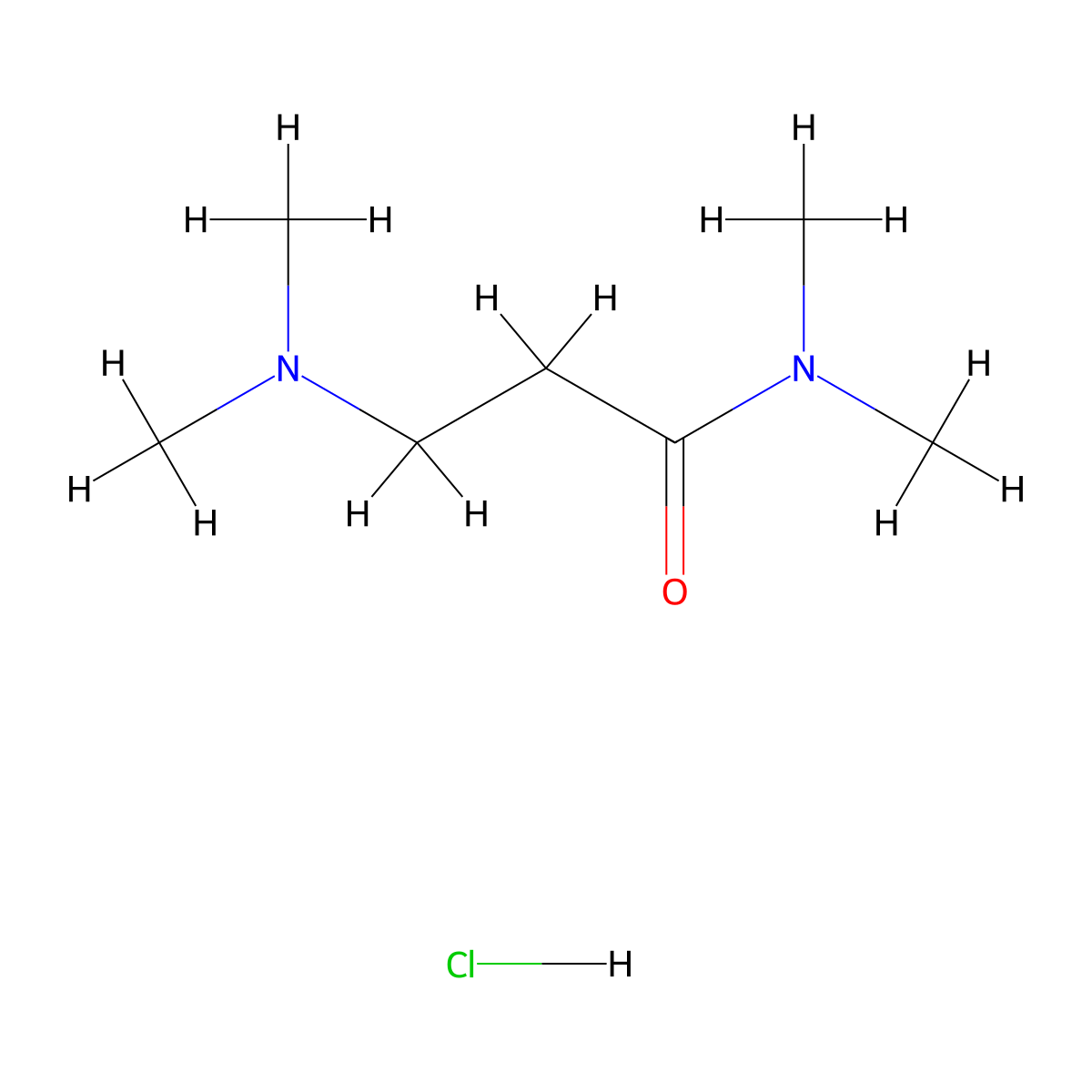 3-(dimethylamino)-N,N-dimethylpropanamide hydrochloride molecular structure, CAS 110570-37-1