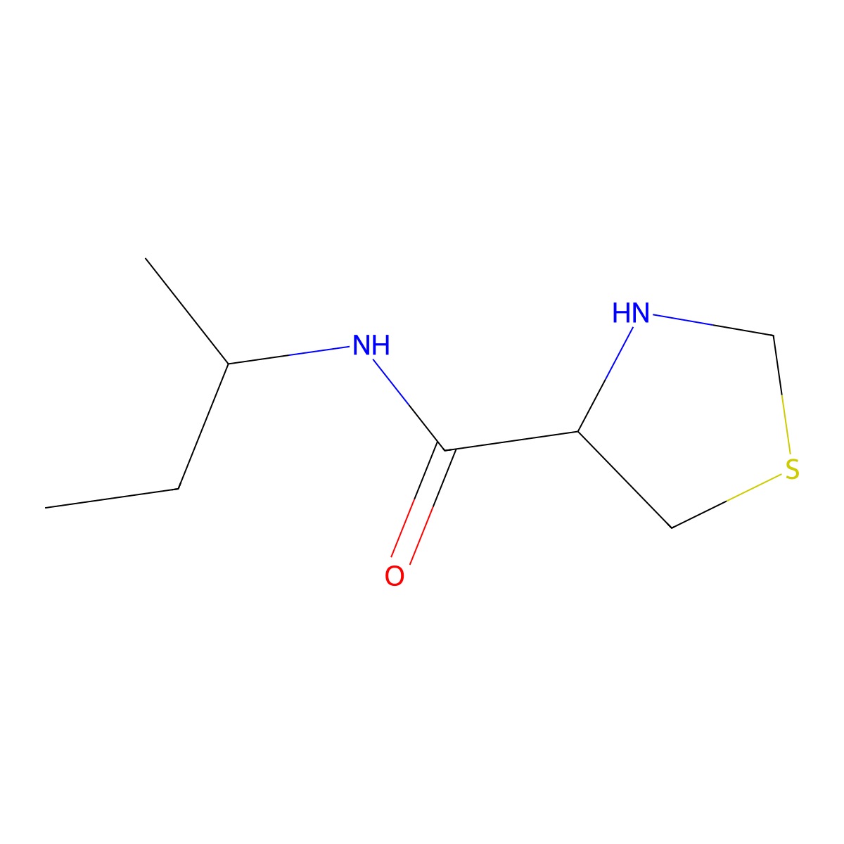 N-(butan-2-yl)-1,3-thiazolidine-4-carboxamide molecular structure, CAS 1105700-51-3