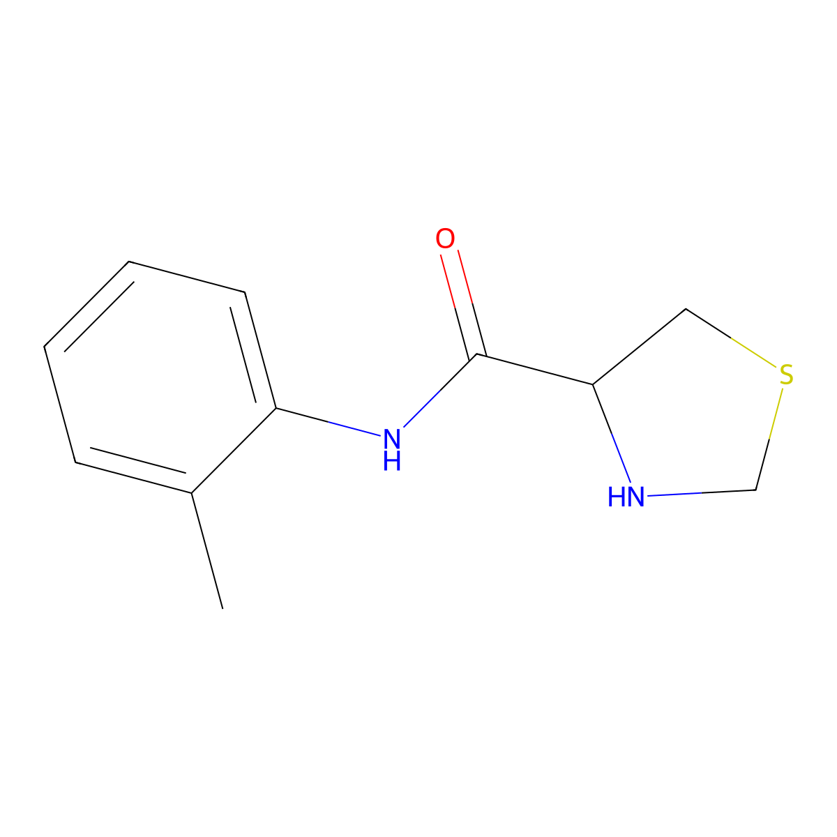 N-(2-methylphenyl)-1,3-thiazolidine-4-carboxamide molecular structure, CAS 1105702-16-6