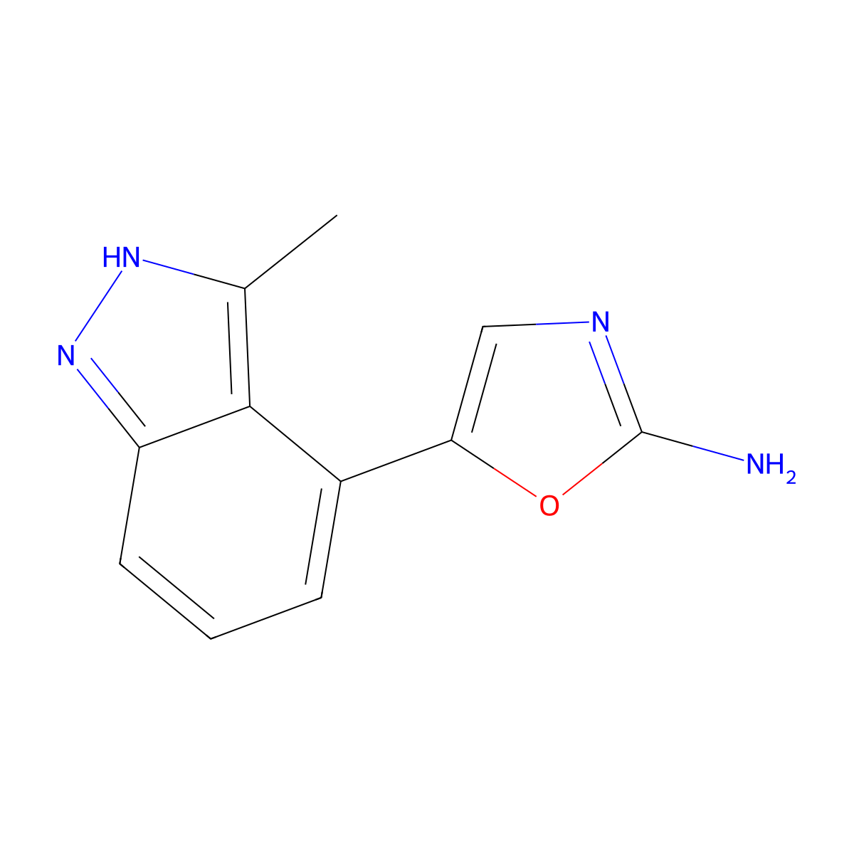 5-(3-Methyl-1H-indazol-4-yl)oxazol-2-amine molecular structure, CAS 1105709-98-5
