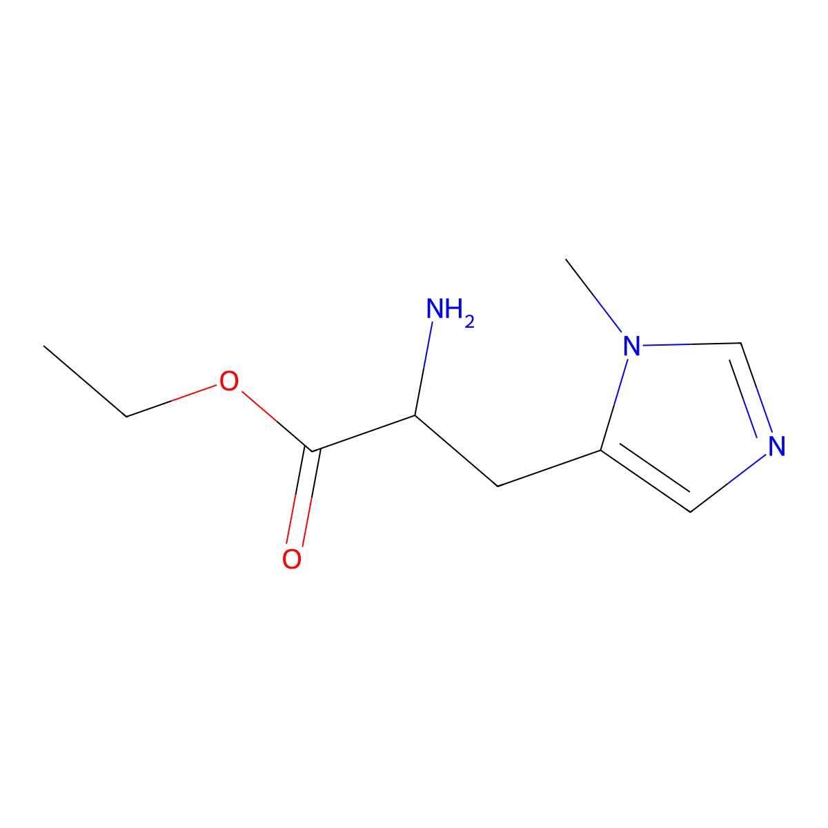 ethyl (2S)-2-amino-3-(1-methyl-1H-imidazol-5-yl)propanoate molecular structure, CAS 1105740-72-4