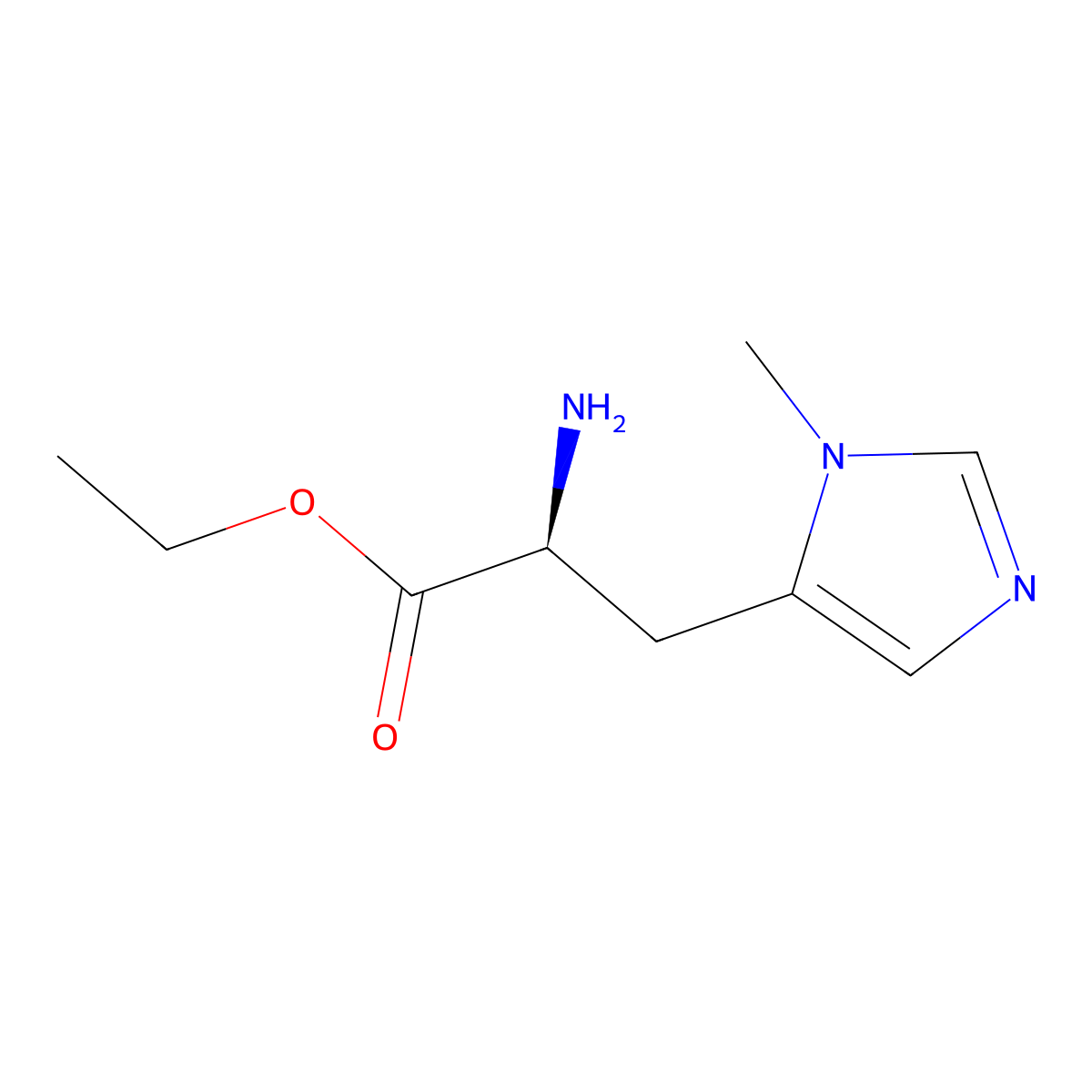 ethyl (2S)-2-amino-3-(1-methyl-1H-imidazol-5-yl)propanoate molecular structure, CAS 1105740-72-4