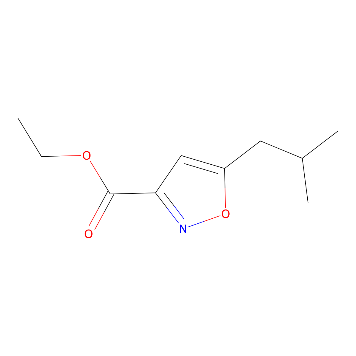 Ethyl 5-isobutylisoxazole-3-carboxylate molecular structure, CAS 110578-27-3