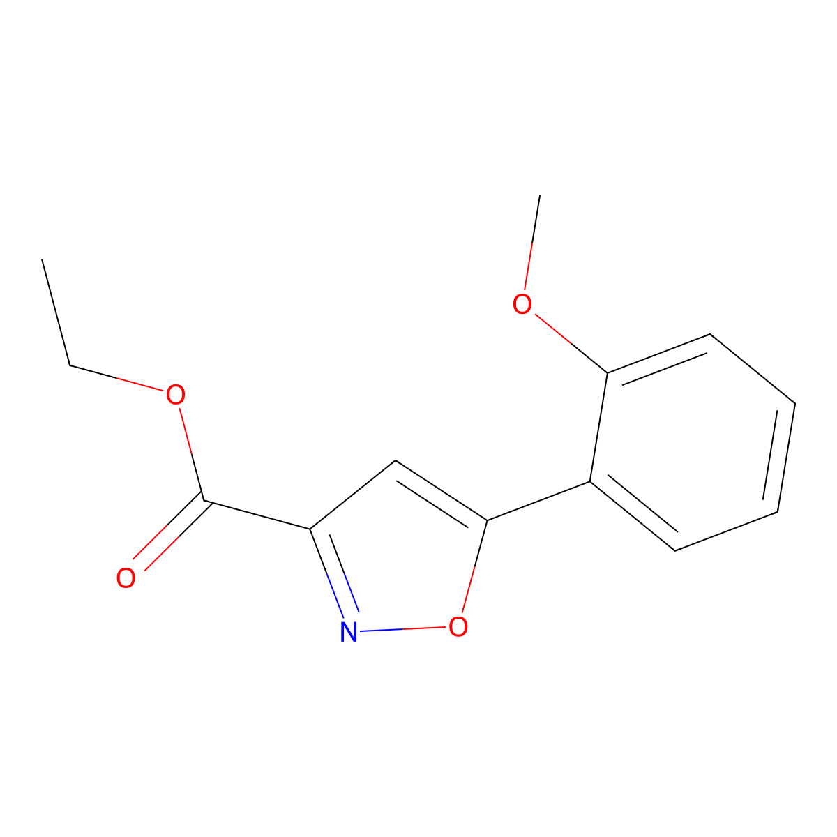 Ethyl 5-(2-methoxyphenyl)-1,2-oxazole-3-carboxylate molecular structure, CAS 110578-28-4