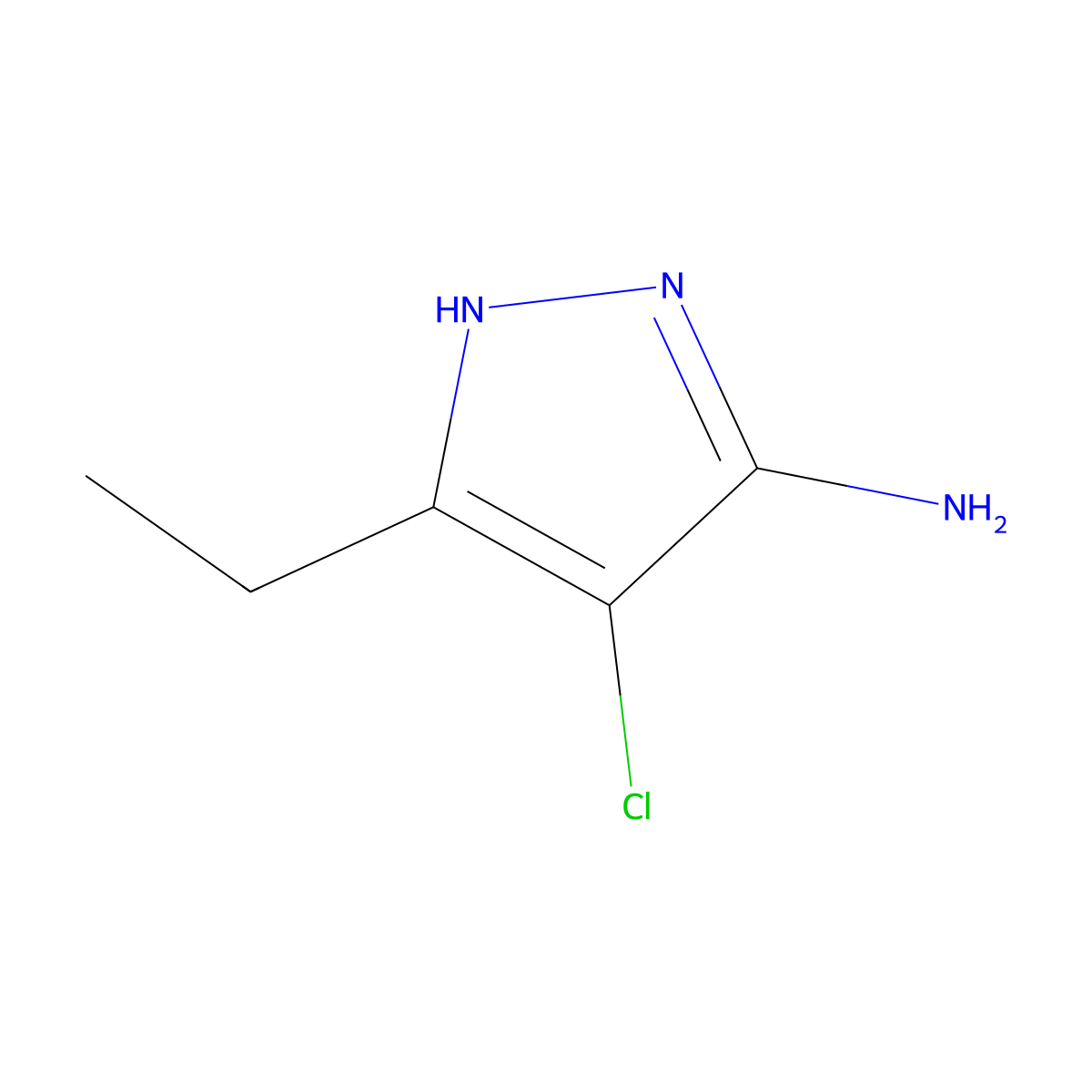 4-Chloro-5-ethyl-1H-pyrazol-3-amine molecular structure, CAS 110580-33-1