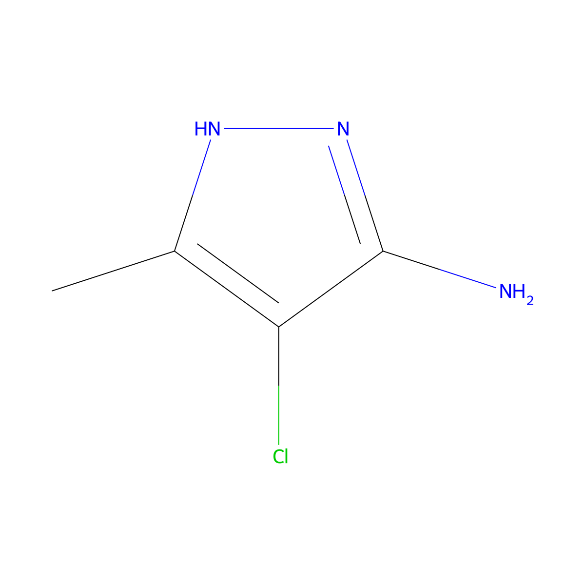 4-chloro-5-methyl-1H-pyrazol-3-amine molecular structure, CAS 110580-44-4