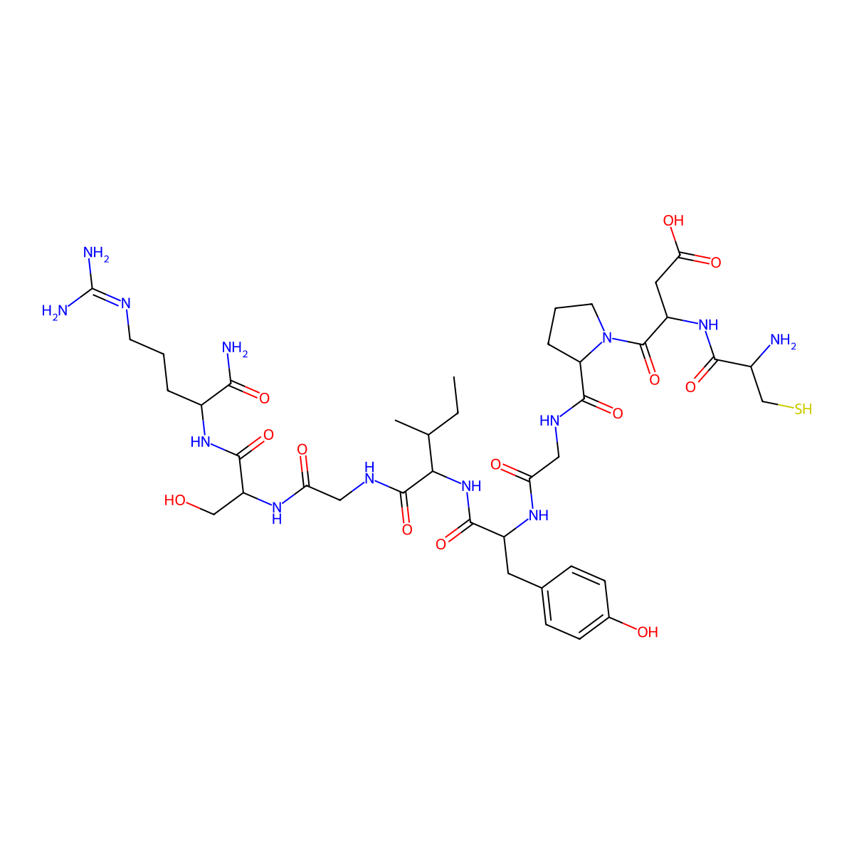 cystinyl-aspartyl-prolyl-glycyl-tyrosyl-isoleucyl-glycyl-seryl-arginyl-NH2 molecular structure, CAS 110590-61-9