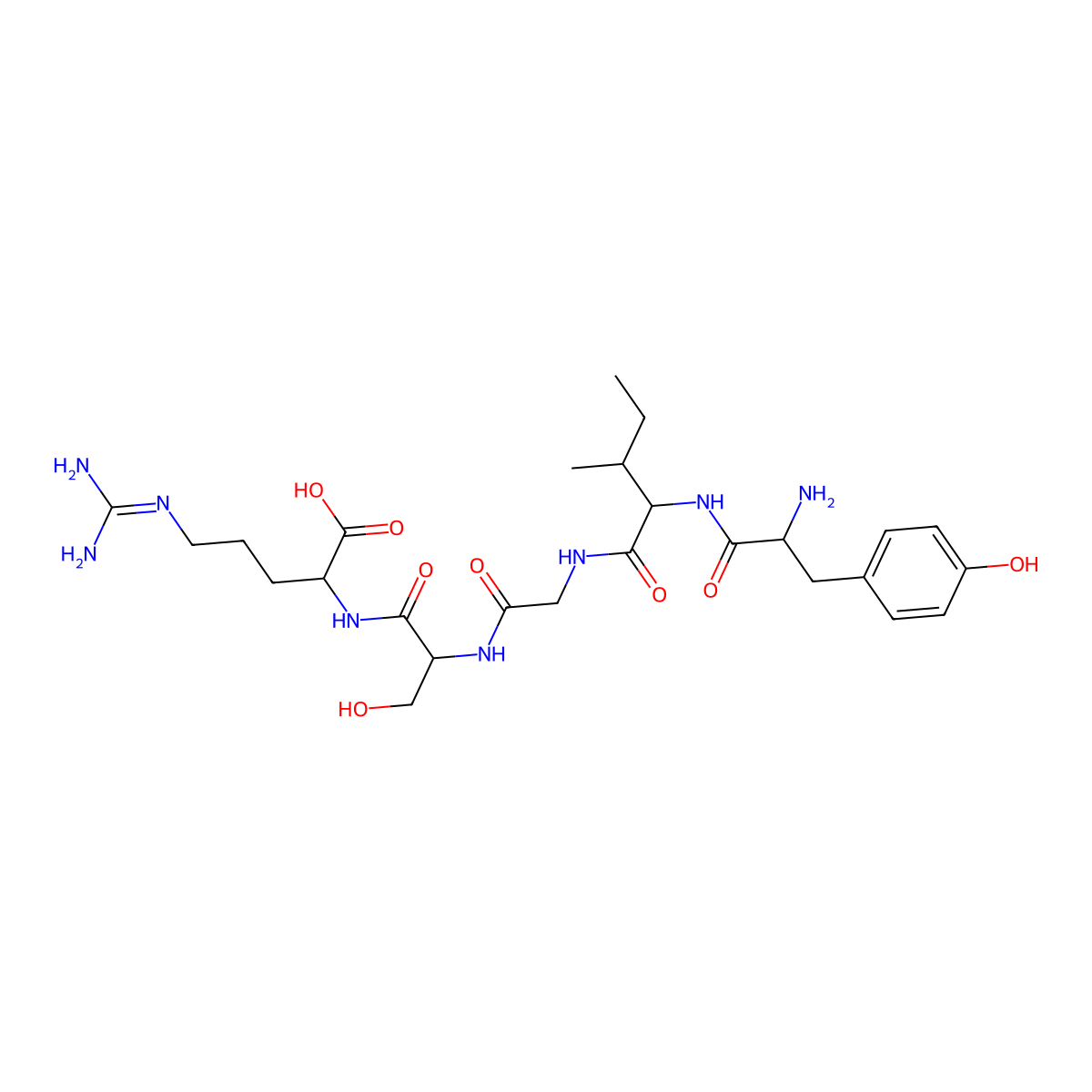 Tyrosyl-isoleucyl-glycyl-seryl-arginine molecular structure, CAS 110590-64-2