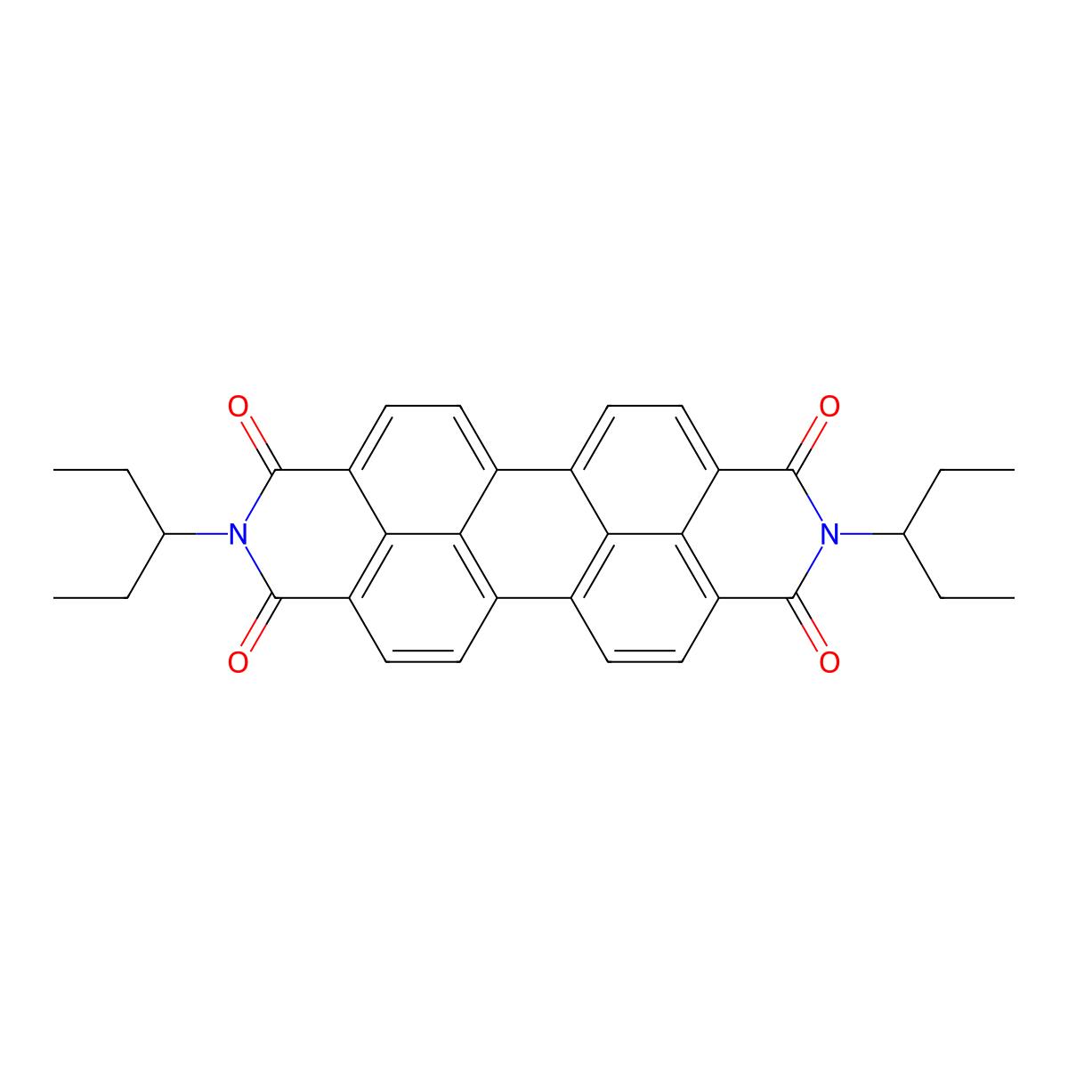 2,9-Di(pentan-3-yl)anthra[2,1,9-def:6,5,10-d'e'f']diisoquinoline-1,3,8,10(2H,9H)-tetraone molecular structure, CAS 110590-81-3