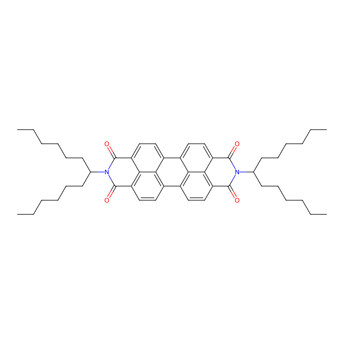 2,9-Di(tridecan-7-yl)anthra[2,1,9-def:6,5,10-d'e'f']diisoquinoline-1,3,8,10(2H,9H)-tetraone molecular structure, CAS 110590-84-6