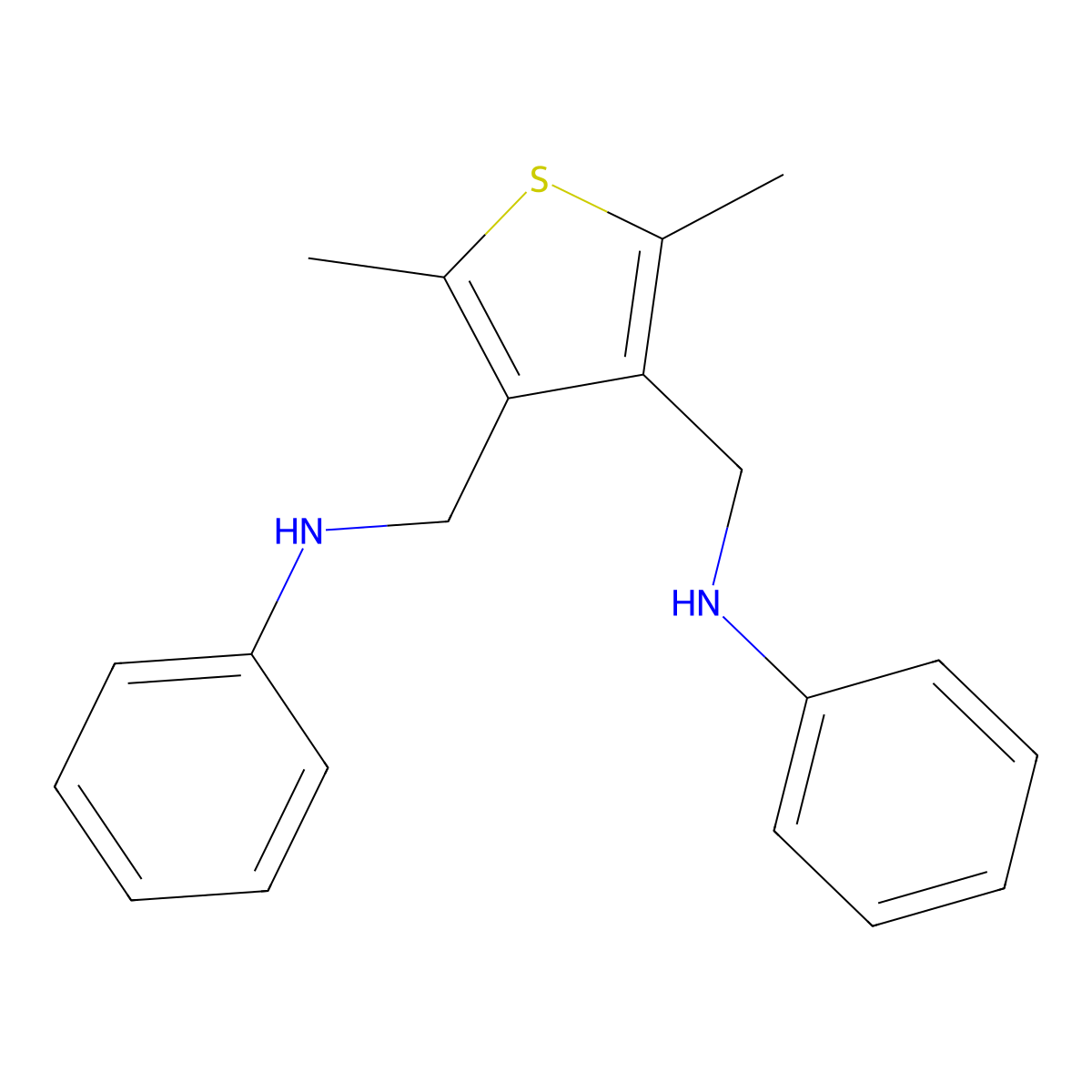 N-[[4-(anilinomethyl)-2,5-dimethylthiophen-3-yl]methyl]aniline molecular structure, CAS 110590-87-9