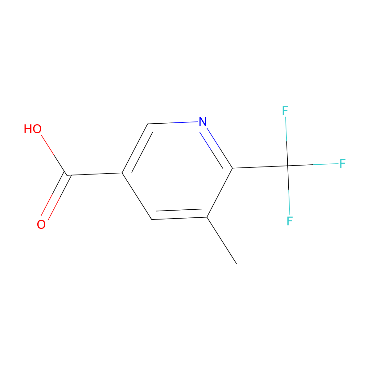 5-Methyl-6-(trifluoromethyl)pyridine-3-carboxylic acid molecular structure, CAS 1105979-57-4