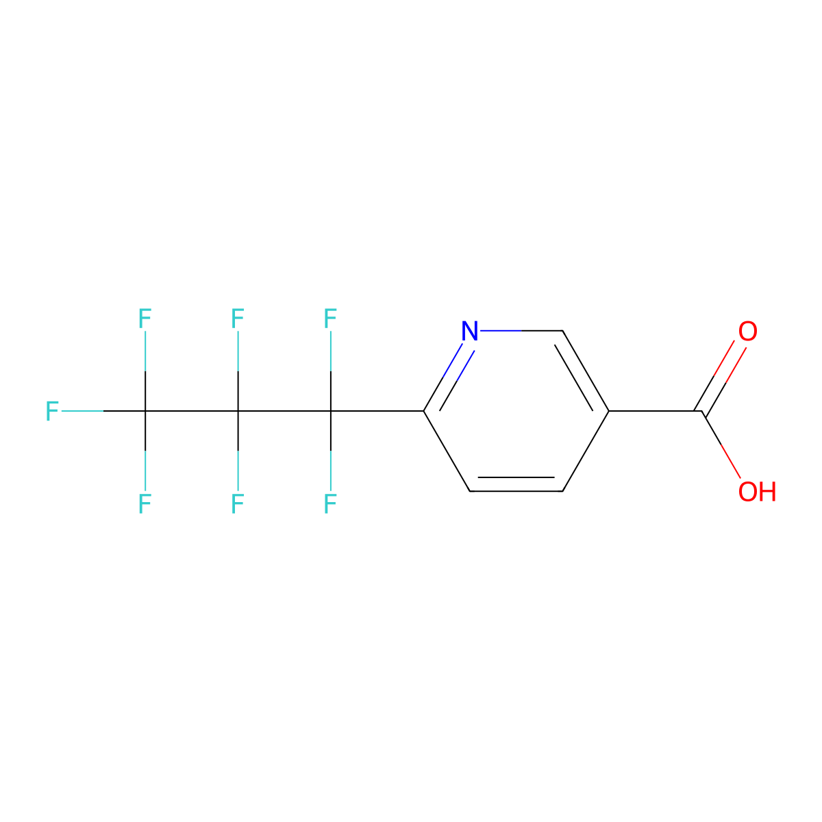 6-(Heptafluoropropyl)pyridine-3-carboxylic acid molecular structure, CAS 1105981-44-9