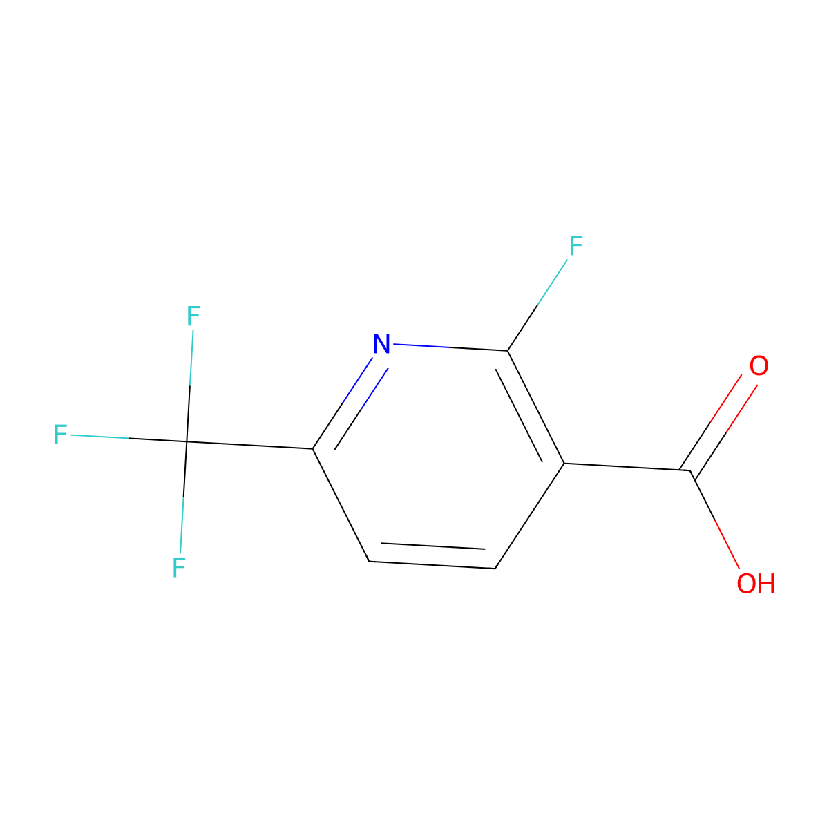 2-Fluoro-6-(trifluoromethyl)pyridine-3-carboxylic acid molecular structure, CAS 1105988-42-8