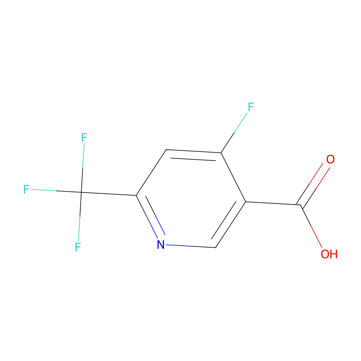4-Fluoro-6-(trifluoromethyl)nicotinic acid molecular structure, CAS 1105988-64-4